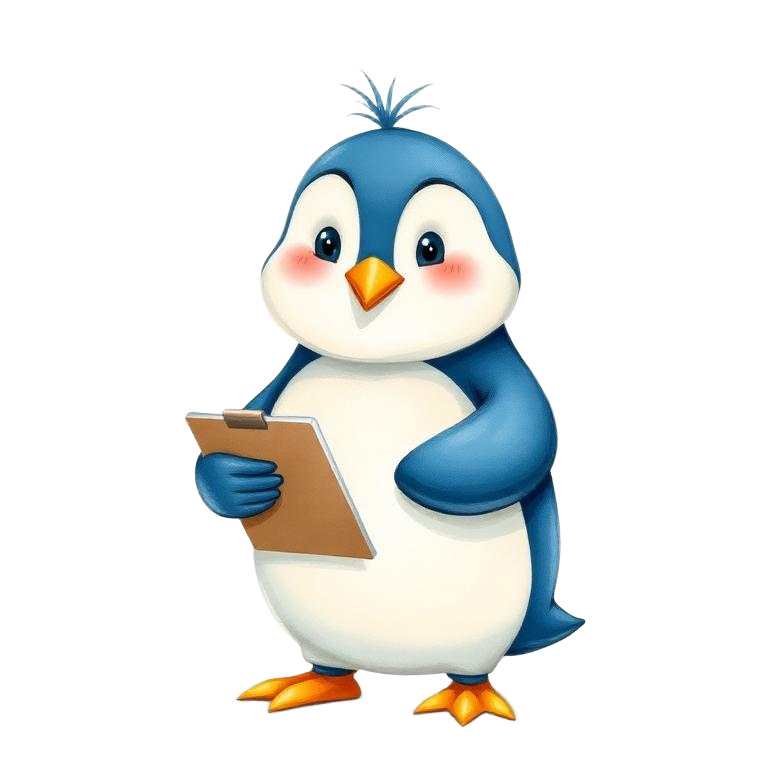 Pandora the Penguin, confident, organised and curious